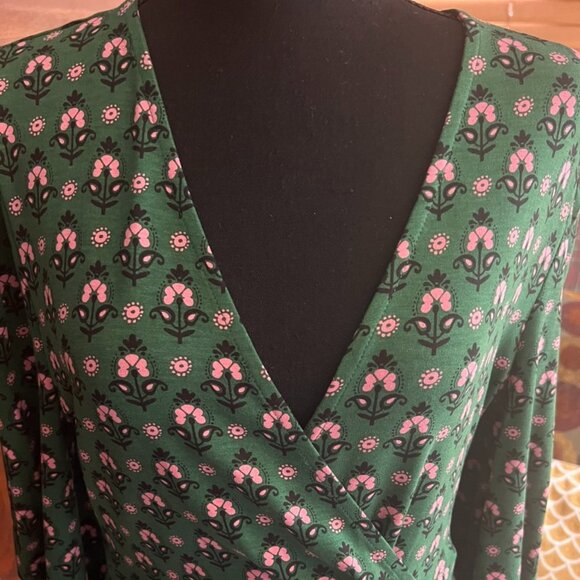 Boden Long Sleeve Jersey Wrap Dress - Picture 2 of 8